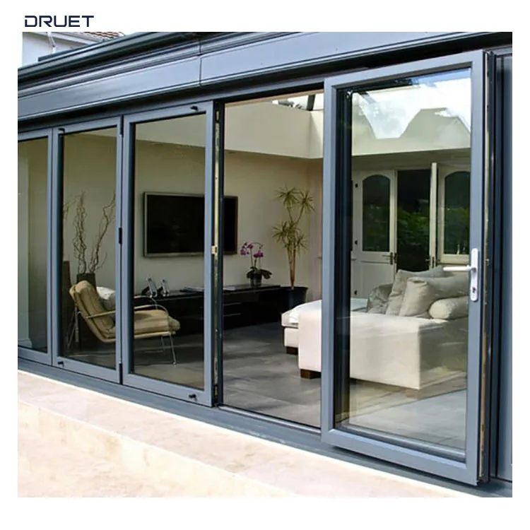 Hot sell commercial interior water tight storm impact patio heavy duty frame frosted  glass sliding door