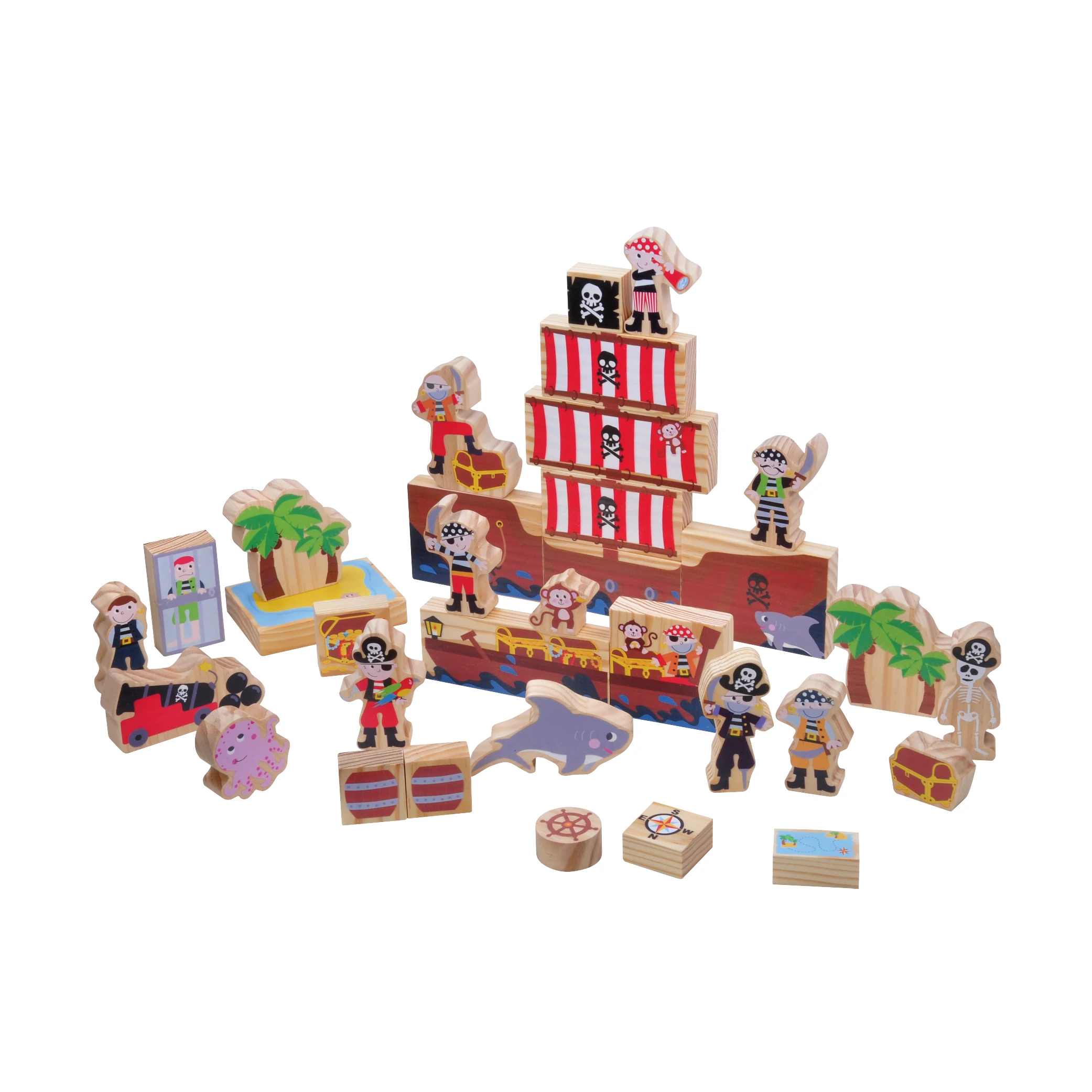 DIY Child Wooden Farm Construction Building Blocks Set Colorful Educational Toys For Kids Creative Learning