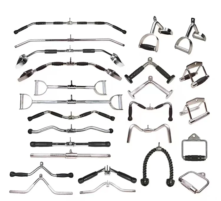 Factory Price Home Gym Fitness Smith Machine Accessories - Cable Handle Press Down Bar Fitness Cable Attachment/Gym Cable Handle