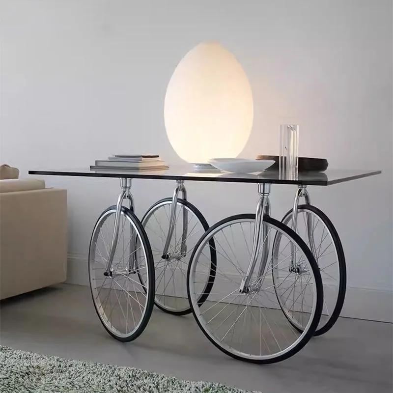 SPARKLE Creative Furniture Tempered Glass Desktop Tire Base 4-person Dining Table