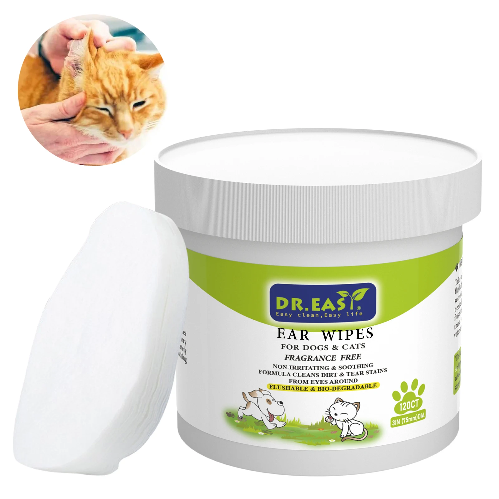 Best quality 120pcs environmentally ear cleaning wipes for cats and dogs