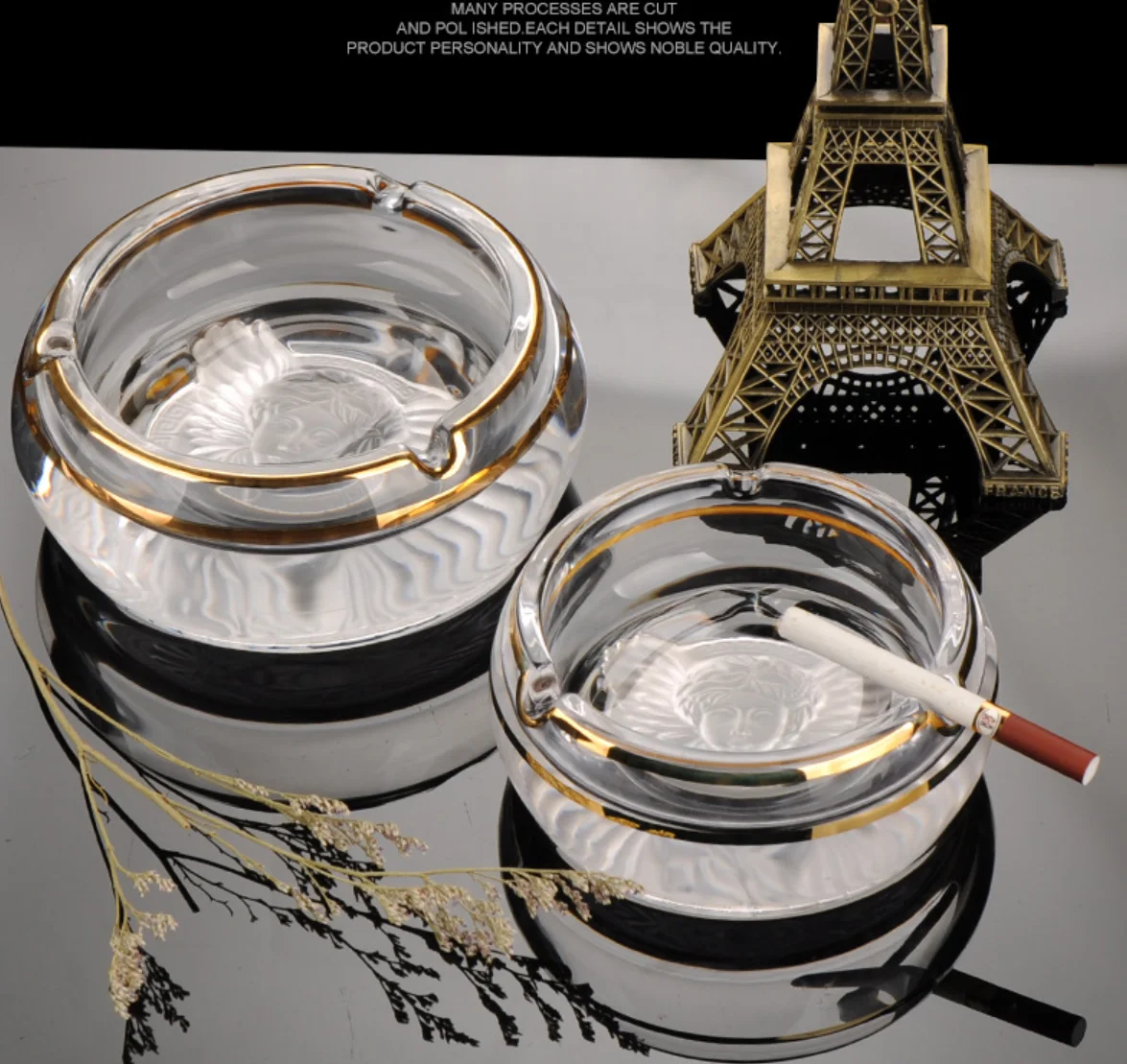 Manufacturers direct sales of various sizes of octagonal crystal ashtray to customize home furnishing living room office furnish