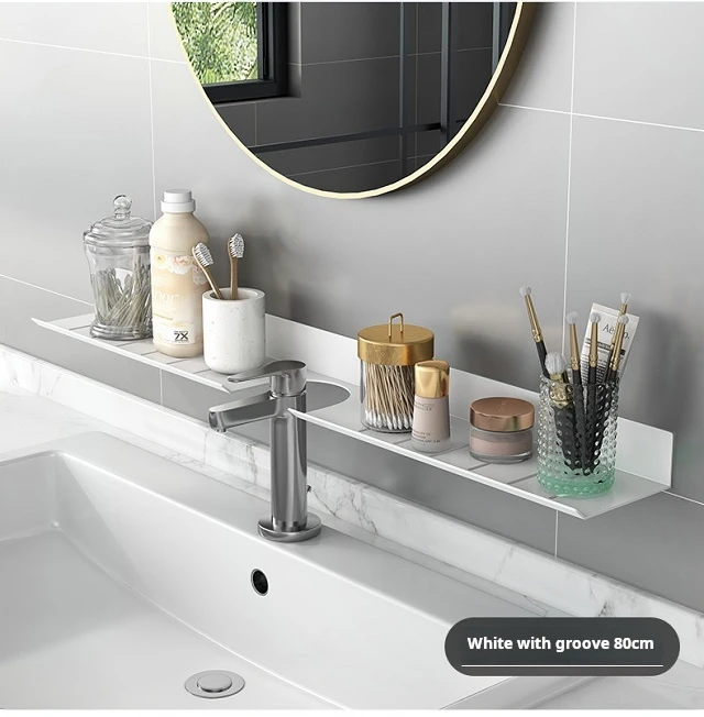 Good  Price Hot Sale Above Faucet Bathroom Aluminium Sink Rack Kitchen Dish Soap Sponge Organiser Black Shelf