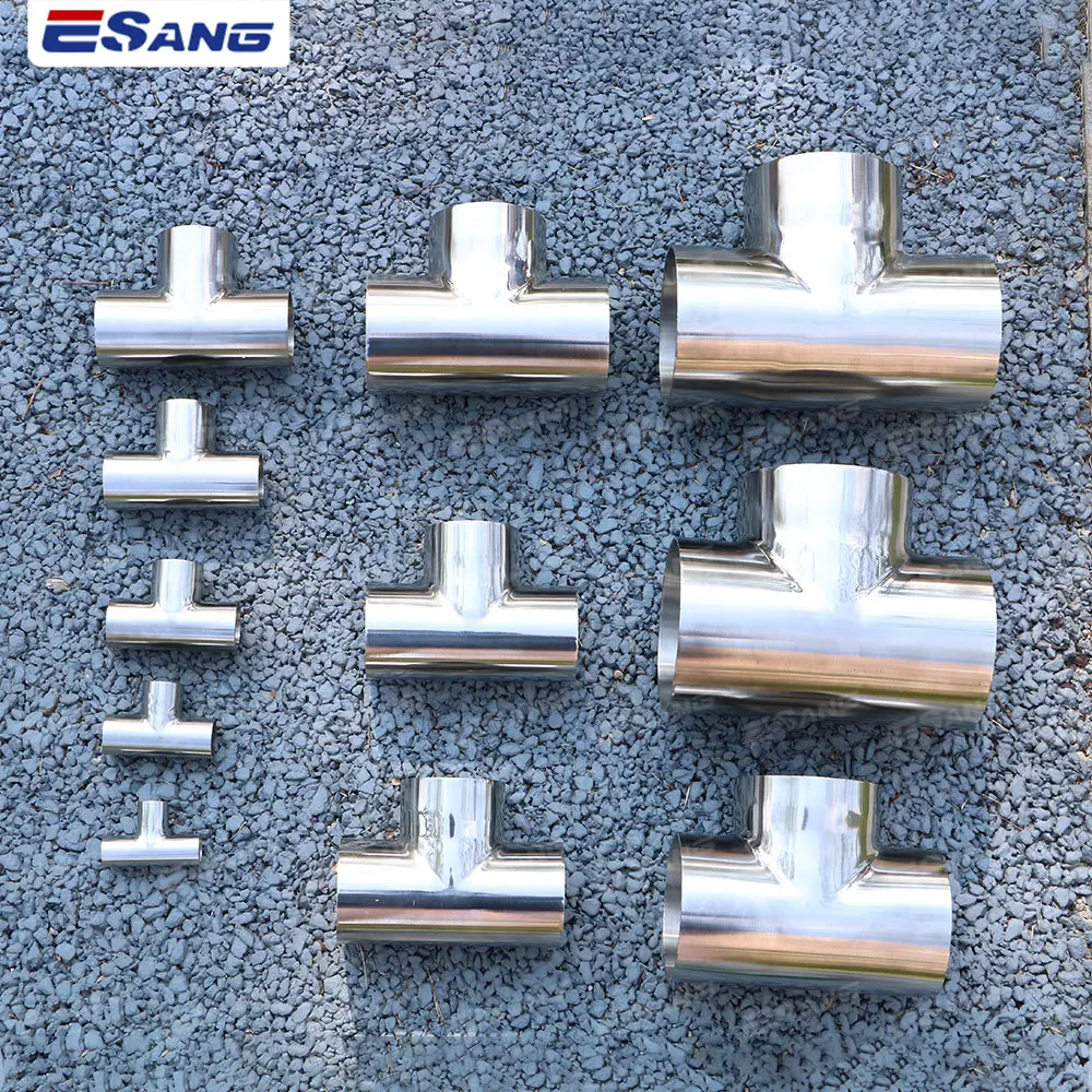 ESANG SS Pipe Fittings Railing Elbow 304 316 Stainless Steel Round Tube Connector 3 Way Elbow 90 Degree