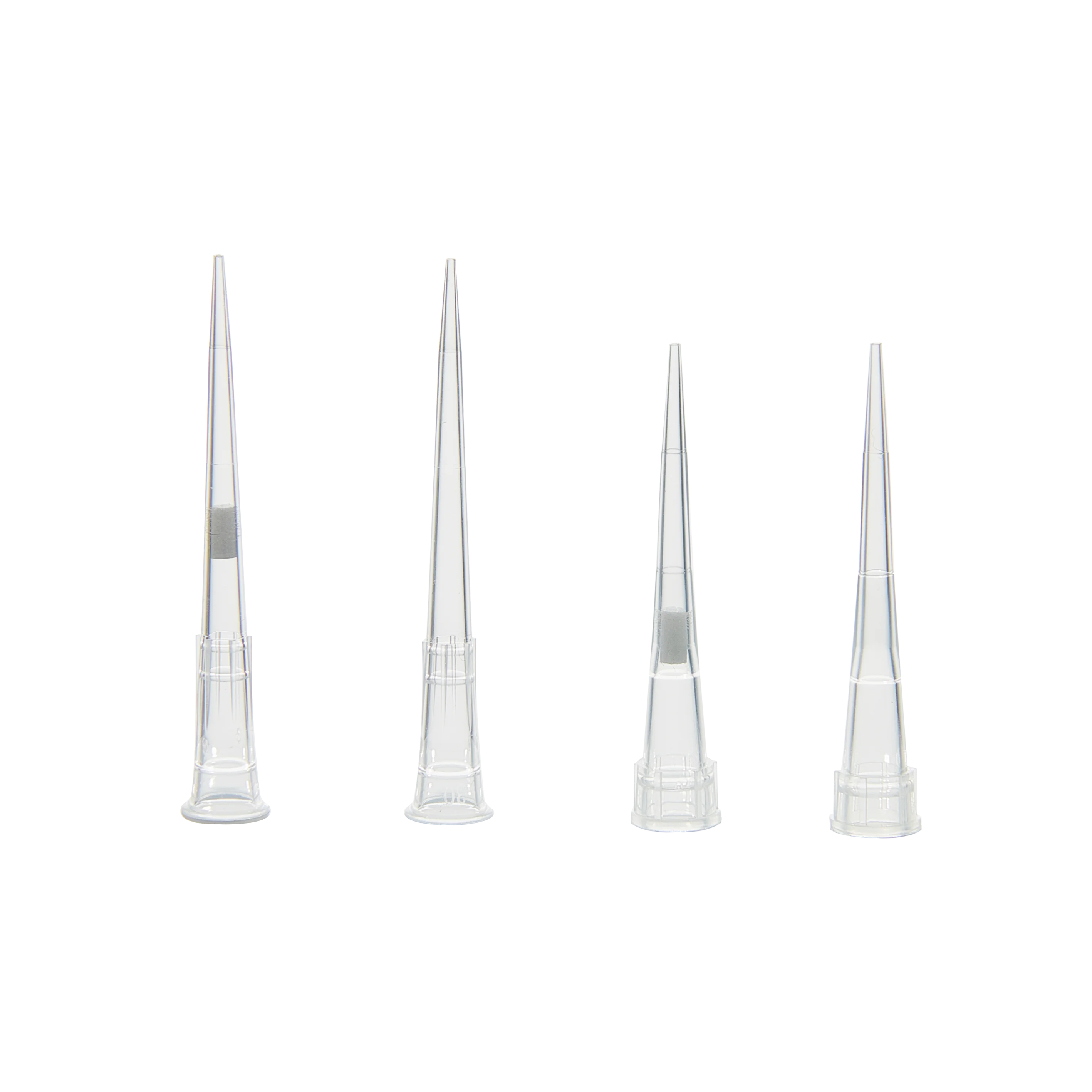 Transparent lab pipettes racked Eppendorf plastic pipette tips compatible for Agilent