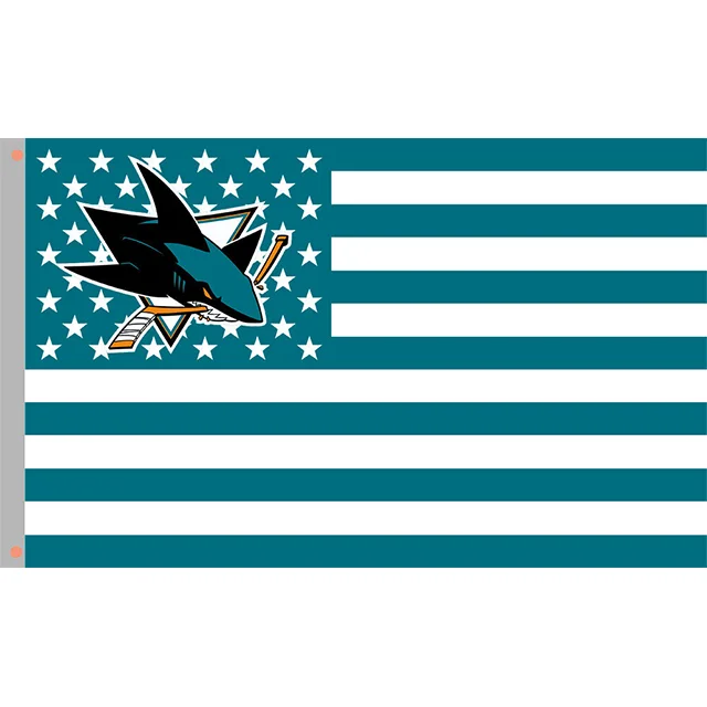 High Quality NHL Flag Custom Printed 3X5ft 100% Polyester Double Sided San Jose Sharks Flag