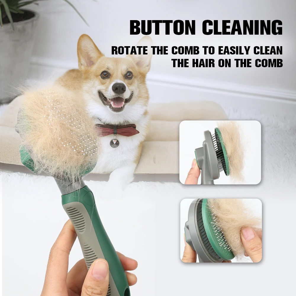 Pet Supplies Self Cleaning Dog Brush Pet Hair Remover Grooming Slicker Brush With Sticky Beads Cat Brush