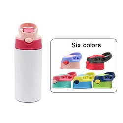 US warehouse 12oz 350ml Sublimation kids Cup Stainless Steel Flip Top straight Water Bottle Kids sublimation tumbler