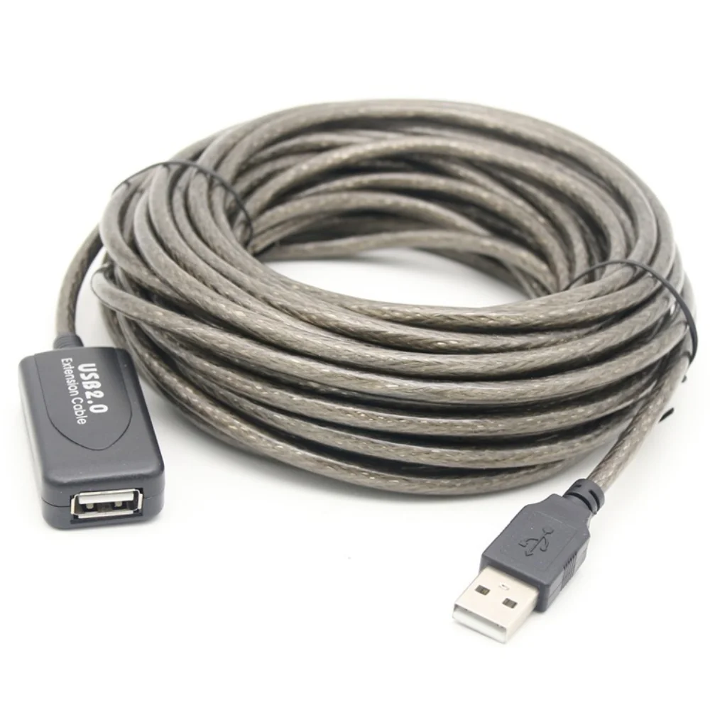 Black Signal Amplifier Chipset USB 2.0 A Male to A Female Extension Data Charge Cable