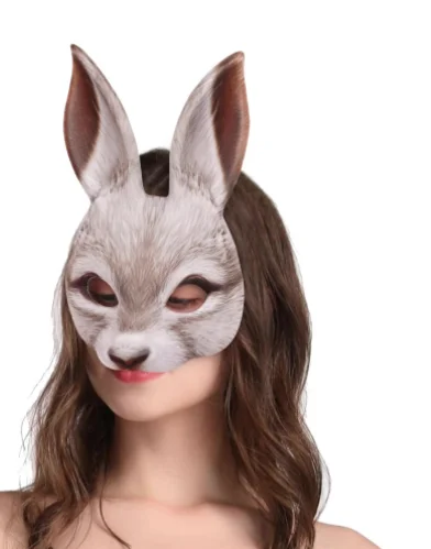 Mardi gras rabbit mask party masquerade half face mask halloween animal mask