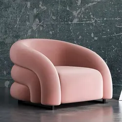 New Design Modern Velvet Fabric Single Seat Lazy Lounge Sofa Accent Chair Living Room Armchair