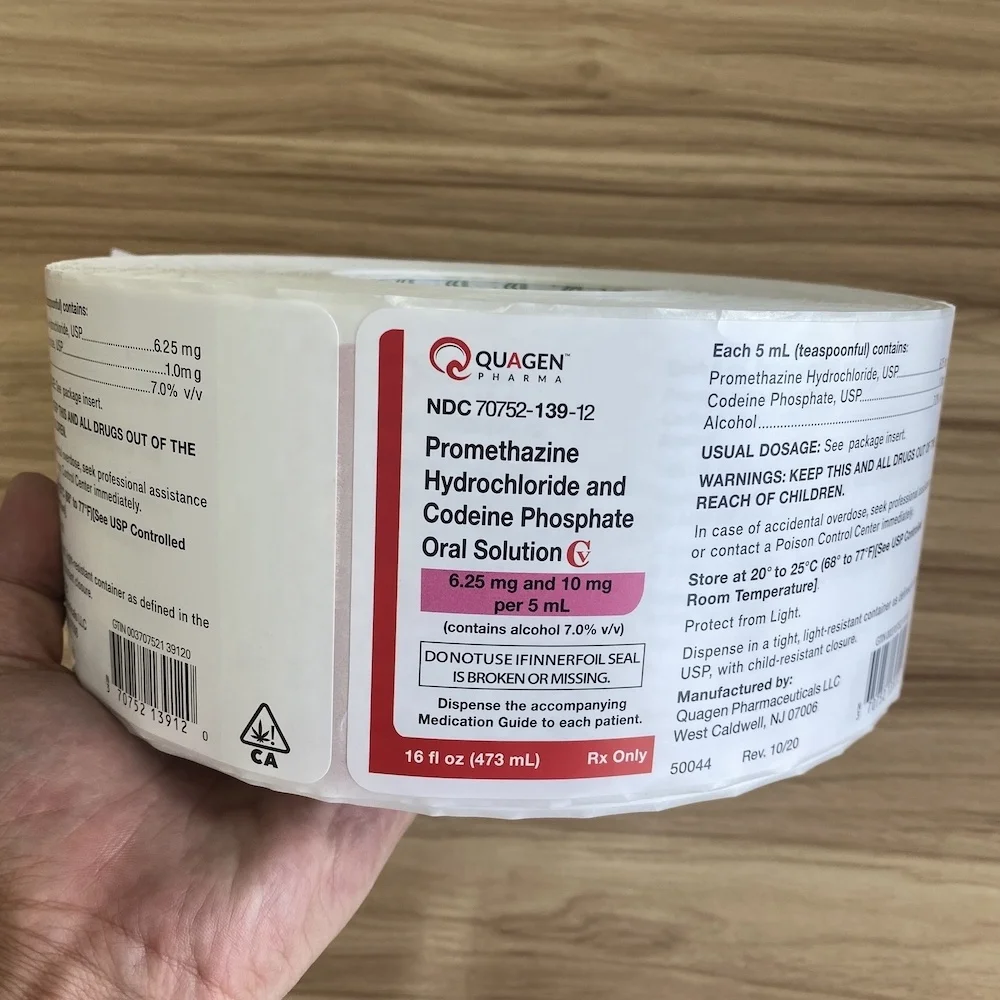 wockardt cough syrup sticker label hitech Multi-layer adhesive sticker with booklet