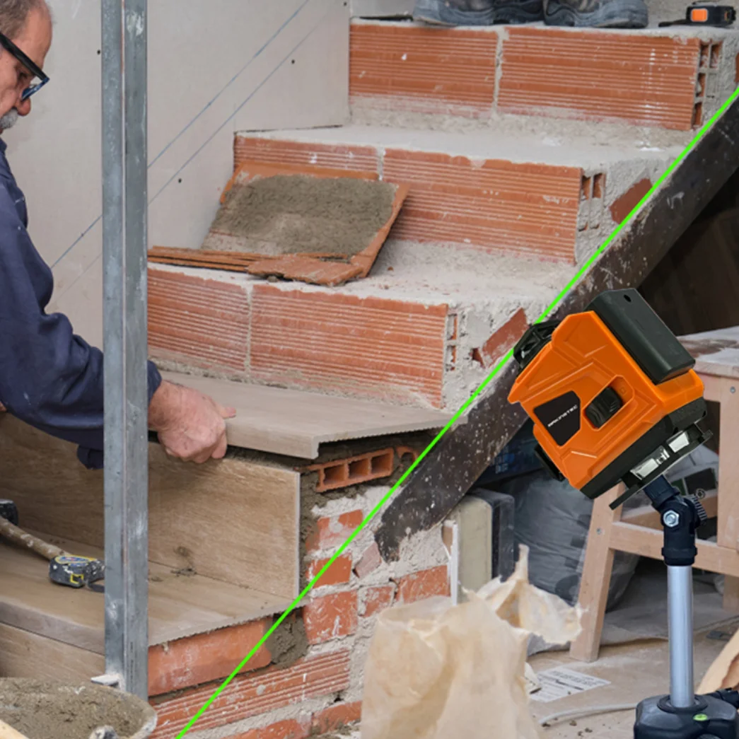 16 Beam green line Laser Level 8V8H Laser and Leveling 4D lithium battery powered