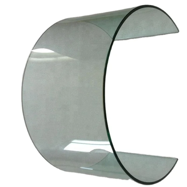 Factory price clear tempered beveled curved glass for doors and shelves