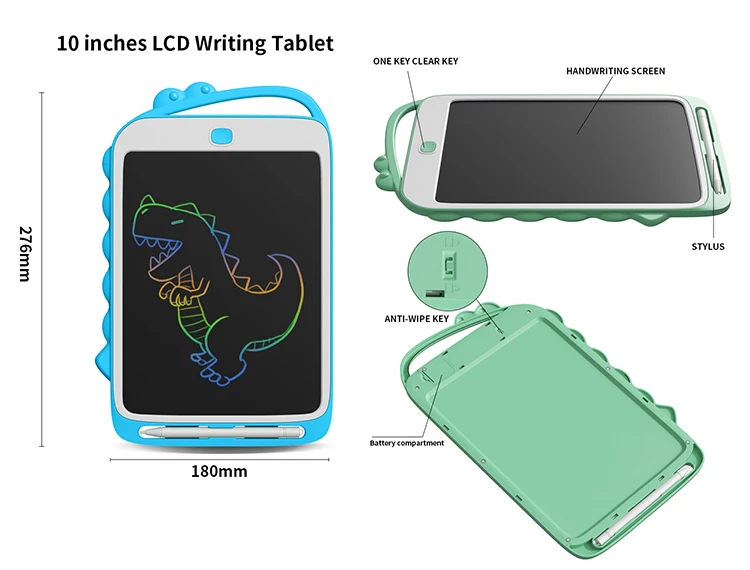 Hot Sale Colorful lcd writing tablet doodle board dinosaur drawing toys for kids
