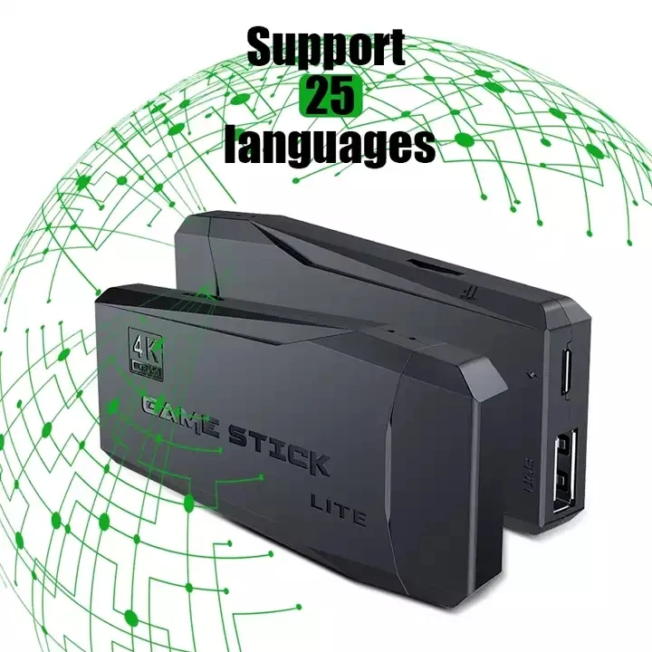 Newest Retro 32g 64g 2.4g Wireless Gamepad Controller 4k Hd Game Tv Dongle With Gamepad Built-in 3500 Games M8 Game Console