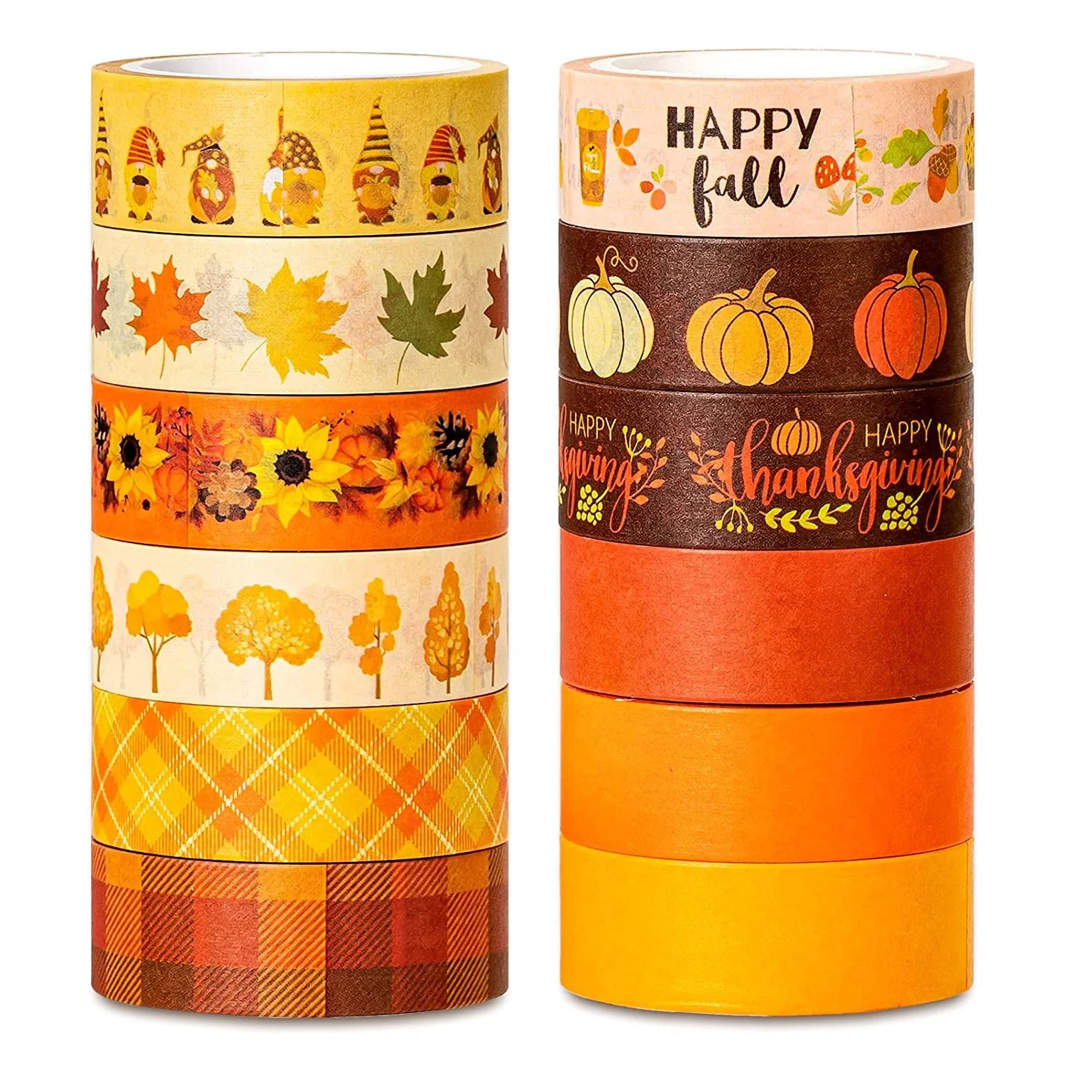 Custom Washi Tape Manufacturer,Washi Tape Orange Plaid Pumpkin Autumn Leaves Sunflower Patterned Masking Tape Decoration