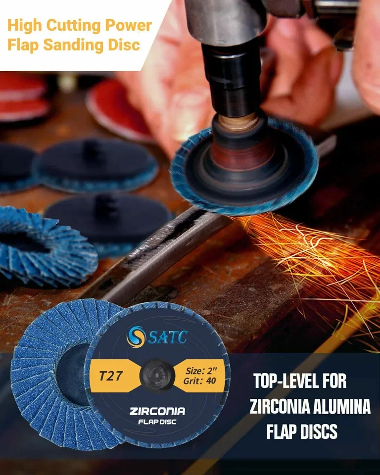 10pcs-set 600pcs-carton 2-Inch Zirconia Roll Lock Die Grinder Drill Flap Disc 80 Grit Sanding Wheel Efficient Abrasive Tools