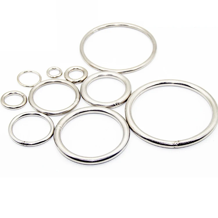 Heavy Duty Welded Round Rings Smooth Solid O Ring 304 Stainless Steel For Rigging Marine Boat Hammock Yoga Hanging Ring 3-16mm