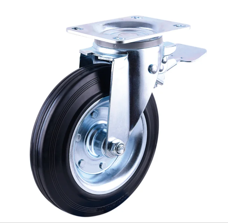 Factory heavy duty 3.5 inch  castor locking rigid/swivel/brake   trash can iron core wheels waste bin waste wheels