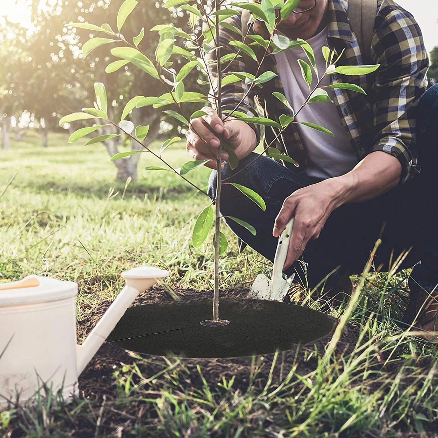 landscape fabric with hole Weed Barrier Mat Non-Woven Degradable Garden Weed Barrier Landscape Fabric