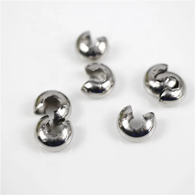 3mm/4mm/5mm/6mm/8mm stainless steel crimp end beads diy accessories jewelry part