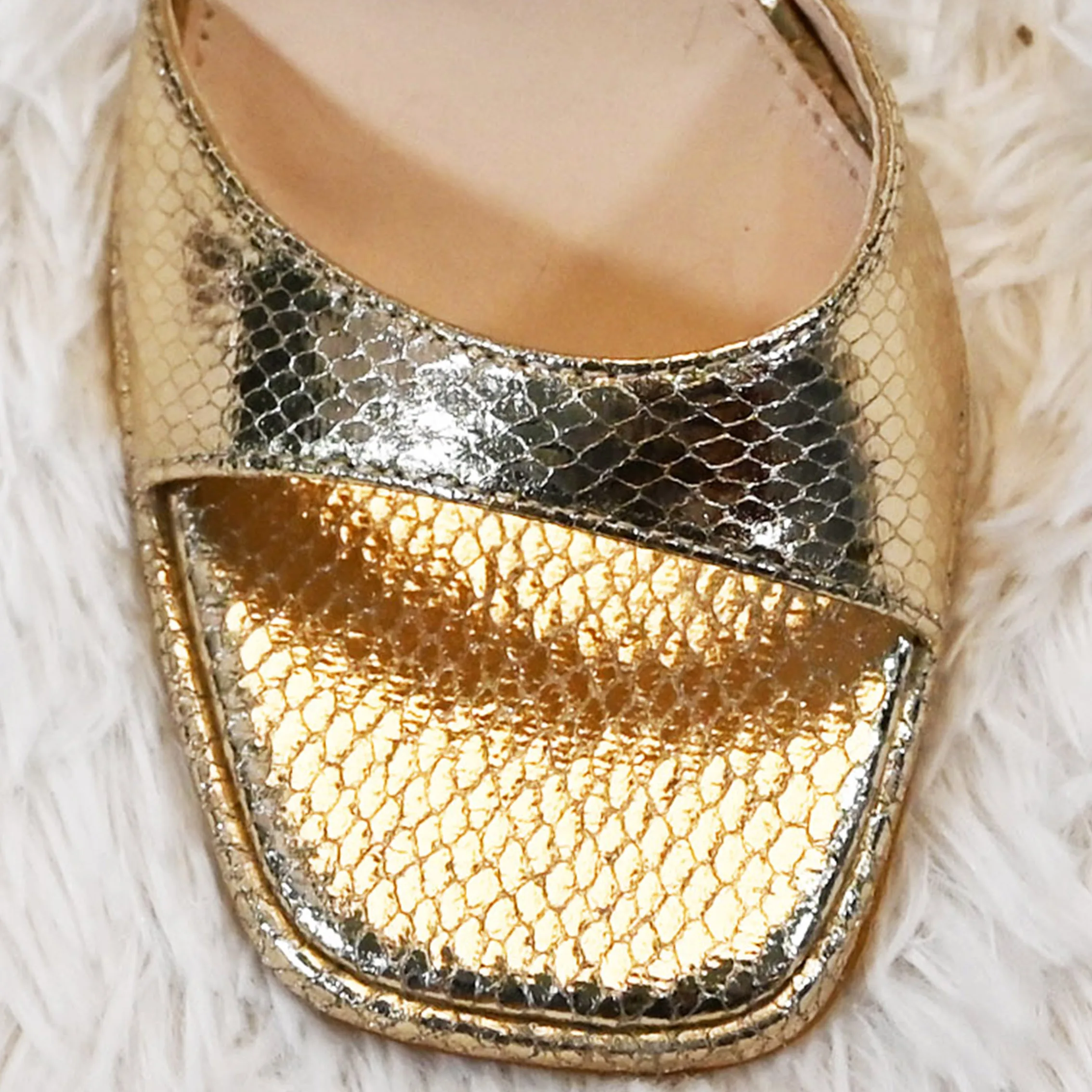 Ladies Shoes Wholesale High-Quality High Heels Sandal Gold Serpentine Pattern Sexy Women Heels Ladies Sandals