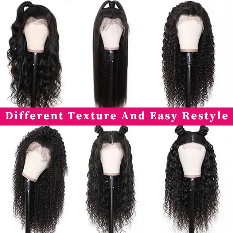 FH wear and go glueless wigs curly human hair 5x5 pre cut transparent lace front body/ water/ deep wave jerry curly hair wigs