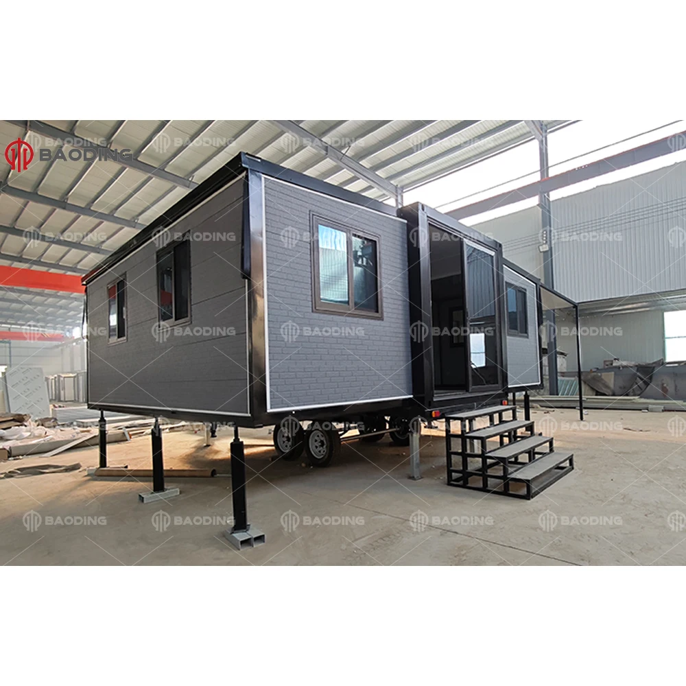 Manufacturer Prefab Tiny Modular Homes On Wheels Trailer With Stairs Ship To USA