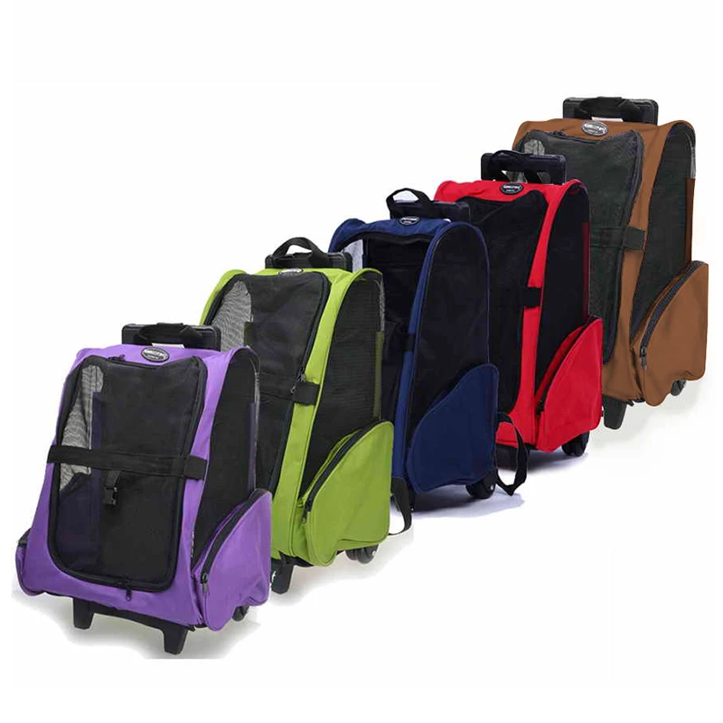 High Quality Pet Rolling Carrier Cat Travel Bag Dog Carrying Bag Pet Trolley Backpack Portable Pet Rolling Carrier with Wheels