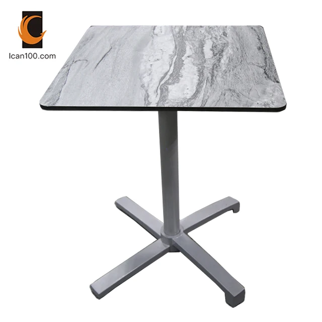 Custom China Factory Outdoor Coffee Shop Table HPL Table Pour Fast Food Restaurant Square Folding Table