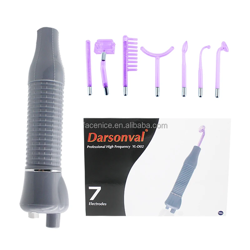 2022 popular 7 pipes portable darsonvals high frequency galvanic 7 electrodes facial spa salon skin care spa facial therapy wand
