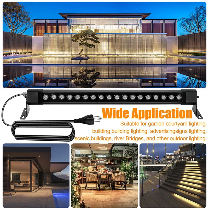 Наружные светодиодные настенные шайбы освещение RGB 18 Вт 24 36 водонепроницаемые светильники