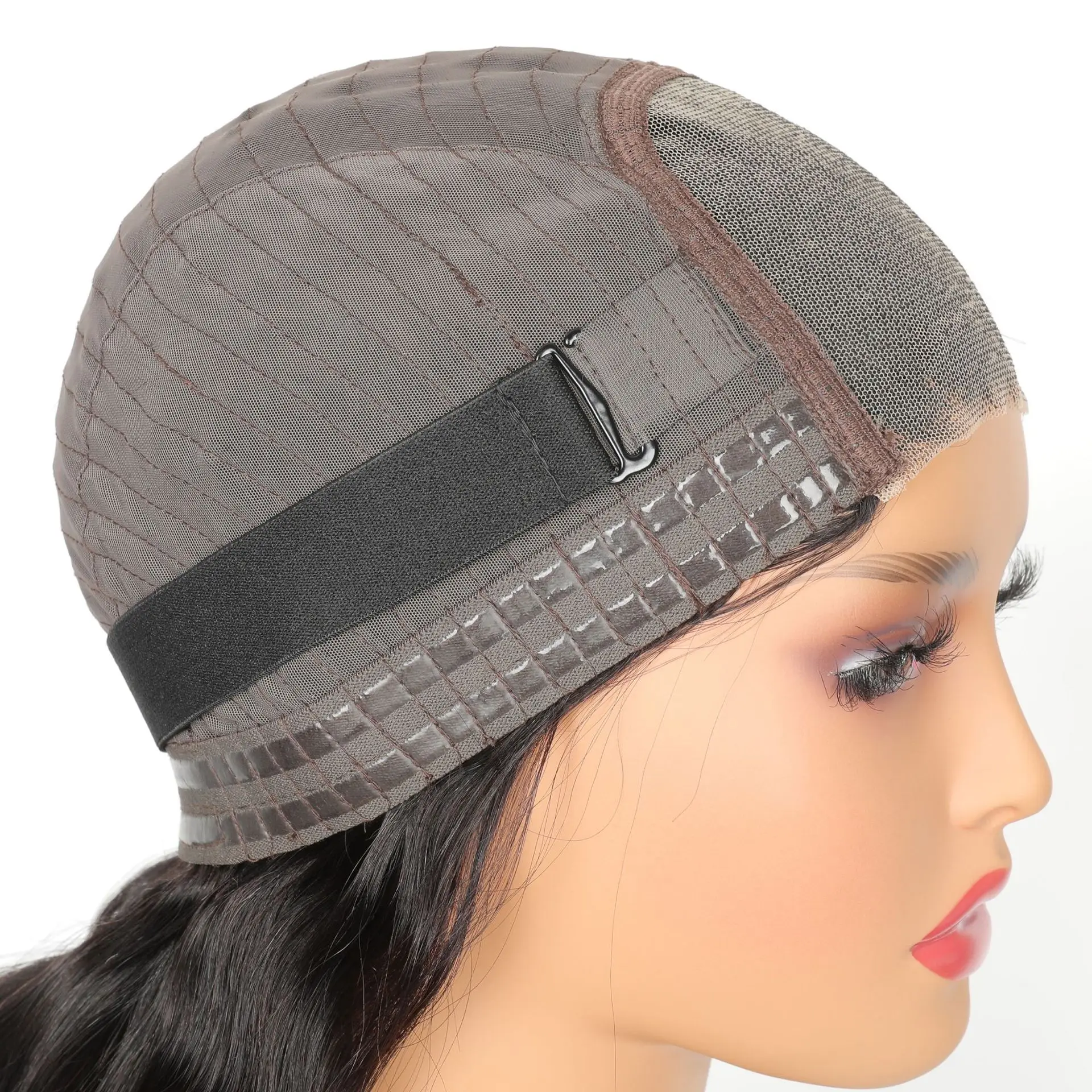 5x5 Body Wave human hair wig gel free head cover natural color wave real hair wig set