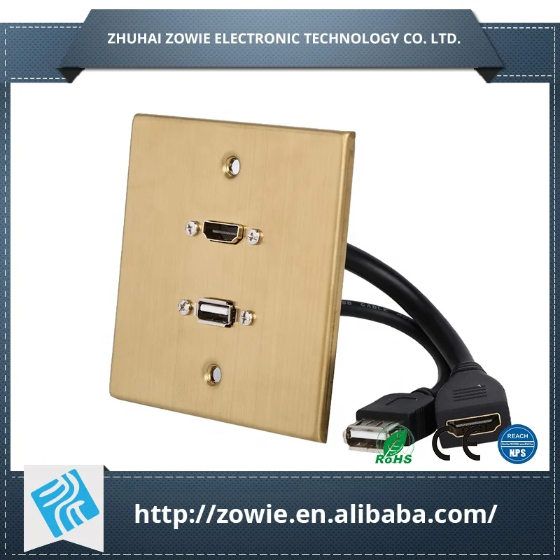 86 size stainless steel Hdmi-compatible euro usb wall plate