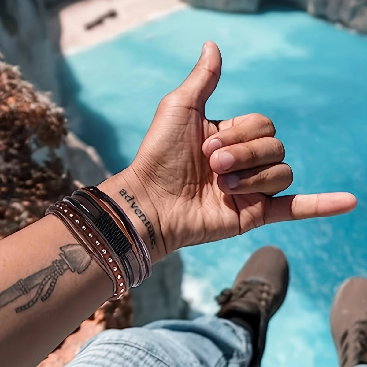 12Pcs Braided Leather Bracelets Set For Men Women Wooden Beaded Cuff Wrap Bracelet Boho Ethnic Tribal Linen Hemp Cords Wrap