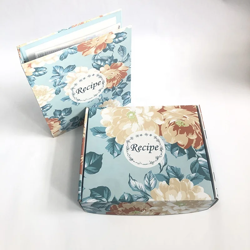 
Recipe organizer binder 8.5x9.5 inch floral recipe book binder 