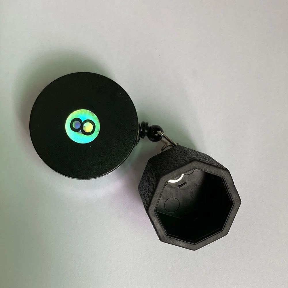 Portable retractable billiard chalk holder hexagon and square shape