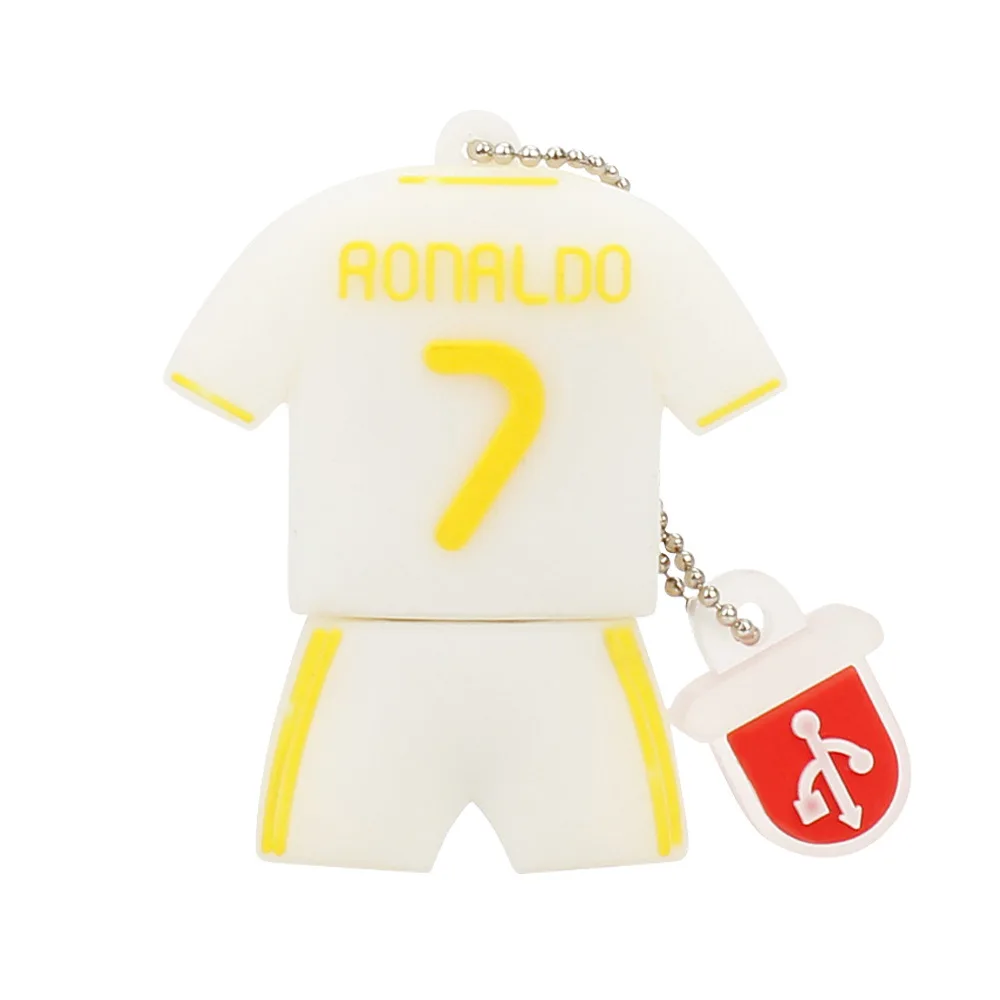 Promotional Factory Football Team 100% Real Full Capacity USB Flash Drive 512MB 1GB 2GB 4GB 2.0 Sport Jersey Shaped For Students