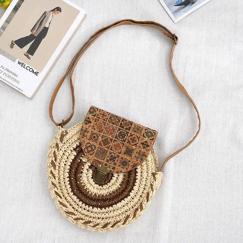 Gift bag wholesale wicker customize foldable shoulder strap women willow rattan insulated cooler picnic basket tote bag with lid