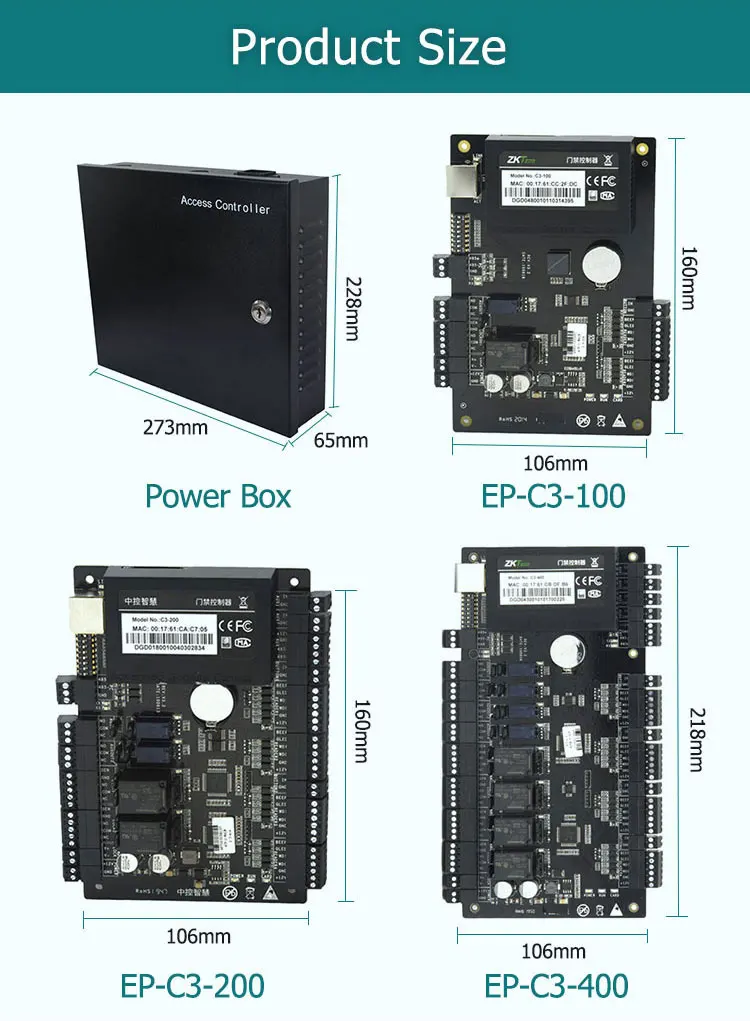 ZK C3-100 tcp ip сети двери контроллер доступа wiegand rfid pcb Автоматическая дверь панель контроля с
