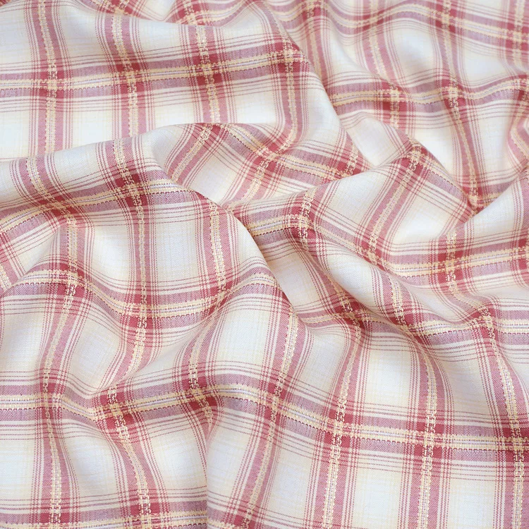 Comfortable 100% pure cotton men check shirt fabrics yarn dayed tartan fabric for night wear