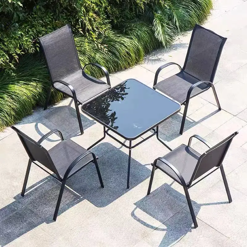 Comfortable Leisure Outdoor Furniture Set High Back Patio Rattan Wicker Dining Garden Chair
