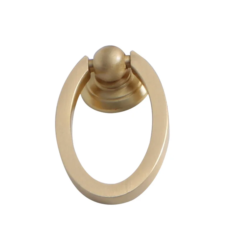 Luxury High Quality Single Hole Furniture Hardware pendant Handle Drawer Brass Round Door Handles