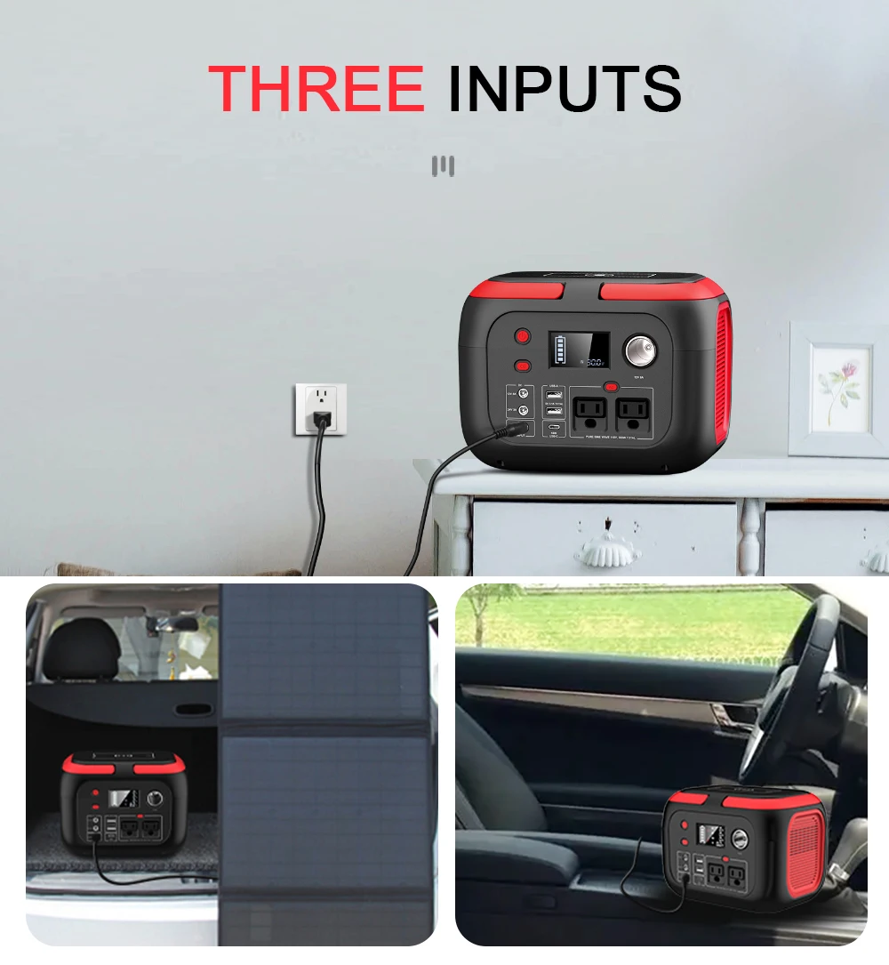 300W Portable Power Station 260Wh Outdoor Solar Generators Mobile Lithium Battery Pack 110V Outlet Solar Power Bank