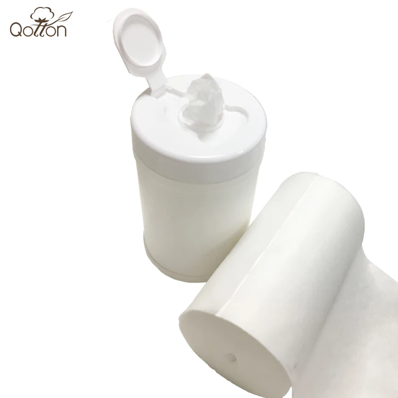 Small Size Non-woven Wipe Rolls in White 55gsm 46% Polyester+54% Woodpulp