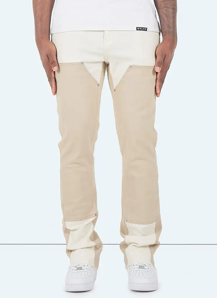 Flared Denim Loose Patchwork Jean Pant Man Vintage Flare Carpenter Jeans