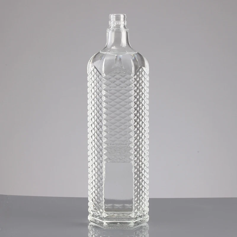 Hot Sale and Cheap Price 1000ml Clear Whisky Glass Bottle  For Wine with plastic lids