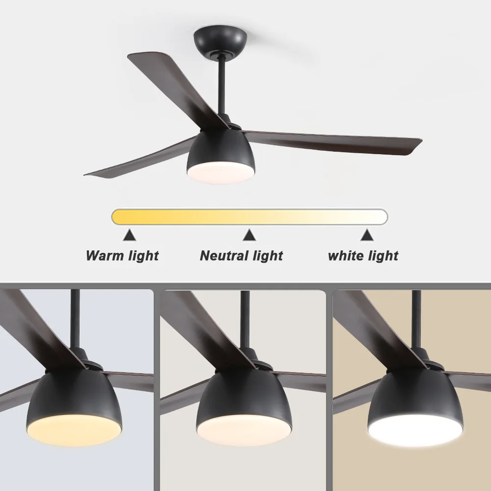 High-quality factory sells solid wood variable frequency ceiling fan lamp bedroom variable frequency Nordic log fan lamp