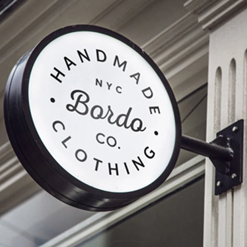 Outdoor 60Cm Double Sided Round Led Light Box Sign Board Illuminated Shop Sign